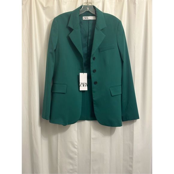 Zara Jackets & Blazers - Zara Small Straight Cut Wool Blend Blazer - Green